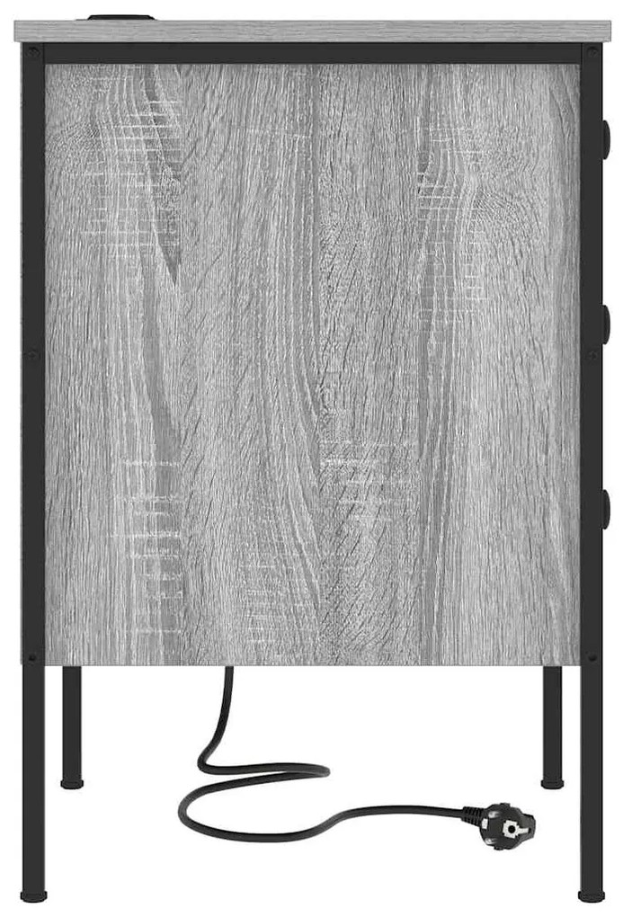 vidaXL Κομοδίνο Γκρι sonoma 42 x 41 x 61 εκ Επεξεργασμένο ξύλο
