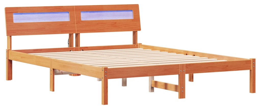 vidaXL Σκελετός Κρεβατιού Καφέ κεριού 140 x 200 cm Μασίφ ξύλο πεύκου