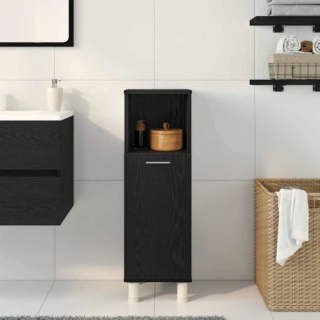 vidaXL Ντουλάπα Μπάνιου Μαύρη Οξυά 30 x 30 x 95 cm Επεξεργασμένο ξύλο