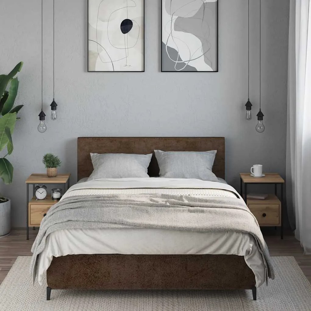 vidaXL Κομοδίνα 2 τεμάχια Artisan Oak 34x36x50 cm Κατασκευασμένο ξύλο