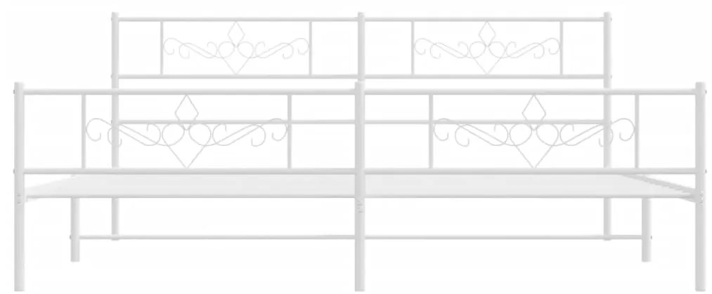 vidaXL Πλαίσιο Κρεβατιού με Κεφαλάρι&Ποδαρικό Λευκό 200x200εκ. Μέταλλο