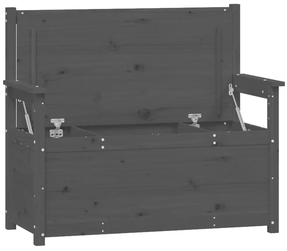 vidaXL Παγκάκι Γκρι 112,5x51,5x96,5 εκ. από Μασίφ Ξύλο Πεύκου