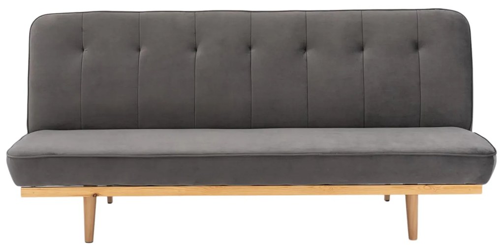 Καναπές - Κρεβάτι Τριθέσιος Βελούδο Γκρί 193x85x88Υ εκ. 193x85x88 εκ.