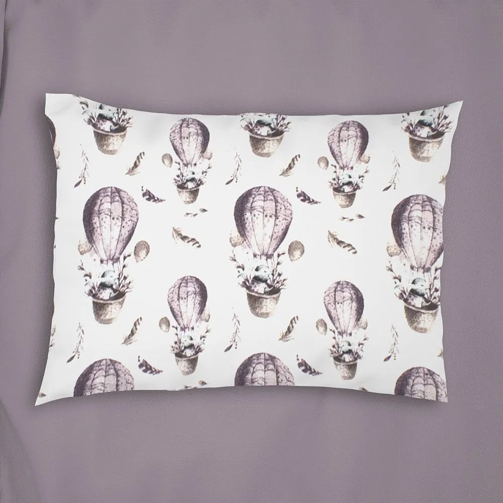 Μαξιλαροθήκη Παιδική Hot Air Balloon 78 Lilac DimCol 35X45 100% Βαμβακερή Φανέλα