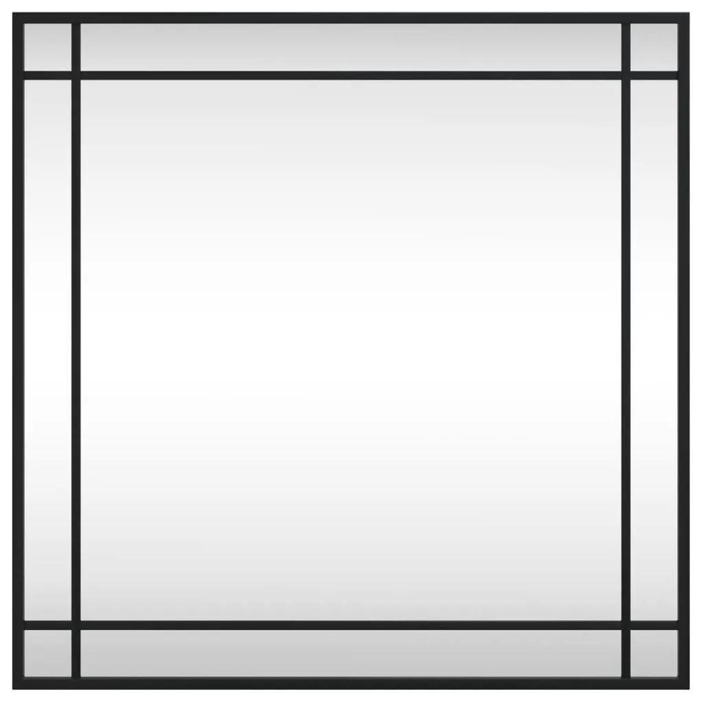 vidaXL Καθρέφτης Τοίχου Τετράγωνος Μαύρος 60 x 60 εκ. από Σίδερο