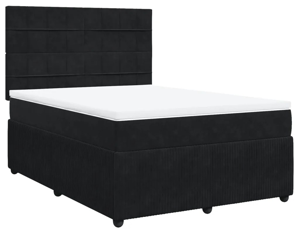 ΚΡΕΒΑΤΙ BOXSPRING ΜΕ ΣΤΡΩΜΑ ΜΑΥΡΟ 160X200 ΕΚ. ΒΕΛΟΥΔΙΝΟ 3292384