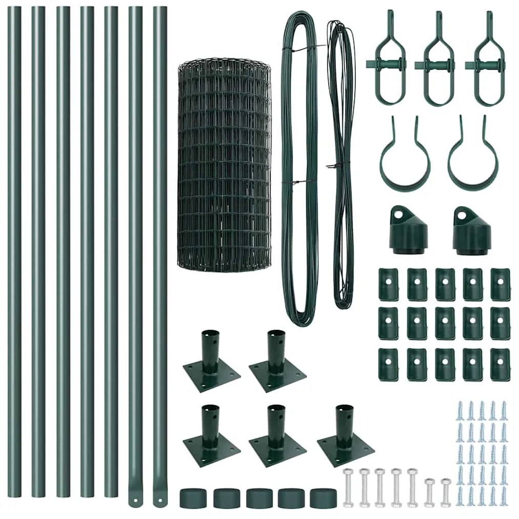 vidaXL Τεντώτο με στήριγμα Πράσινο 0,6 x 10 μ Χάλυβας και PVC