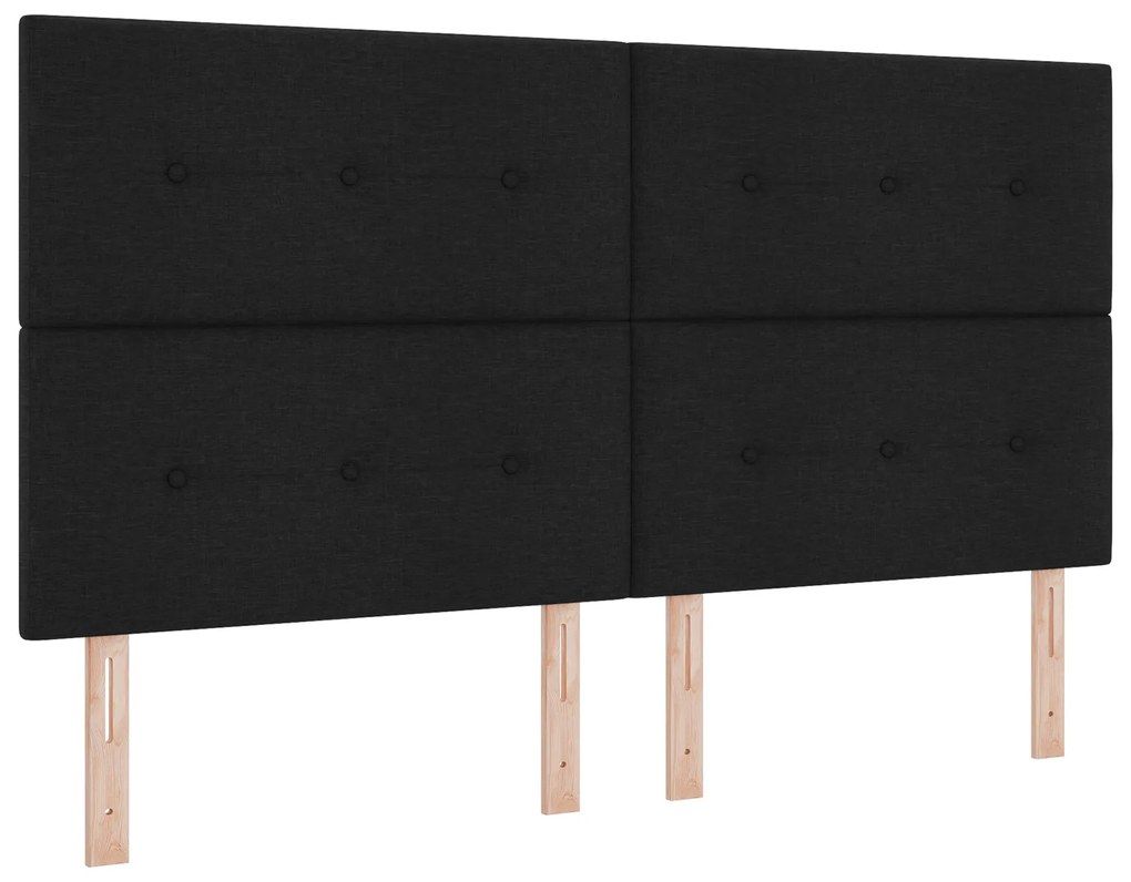 vidaXL Κρεβάτι Με Στρώμα & Πάγκο Μαύρο 180x200 εκ. Ύφασμα