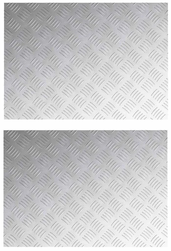 vidaXL Επιφάνειες Καρό 2 pcs Ασημί 70 x 50 cm Αλουμίνιο