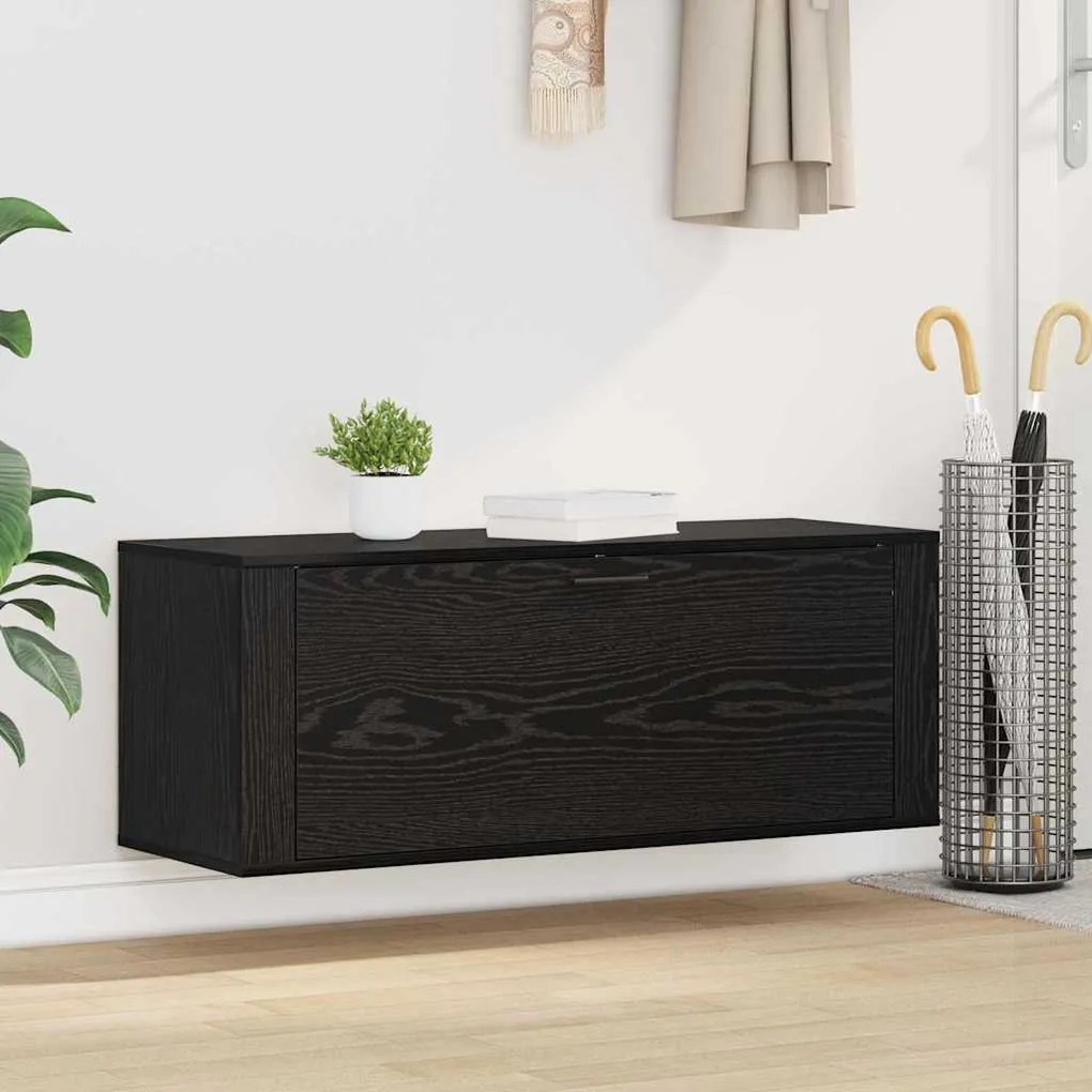 vidaXL Ντουλάπα Παπουτσιών με ράφι Μαύρη δρυς 100 x 35 x 38 εκ.