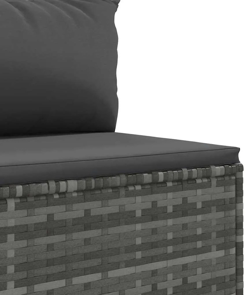 vidaXL Σαλόνι Κήπου Σετ 8 Τεμαχίων Γκρι Συνθετικό Ρατάν με Μαξιλάρια