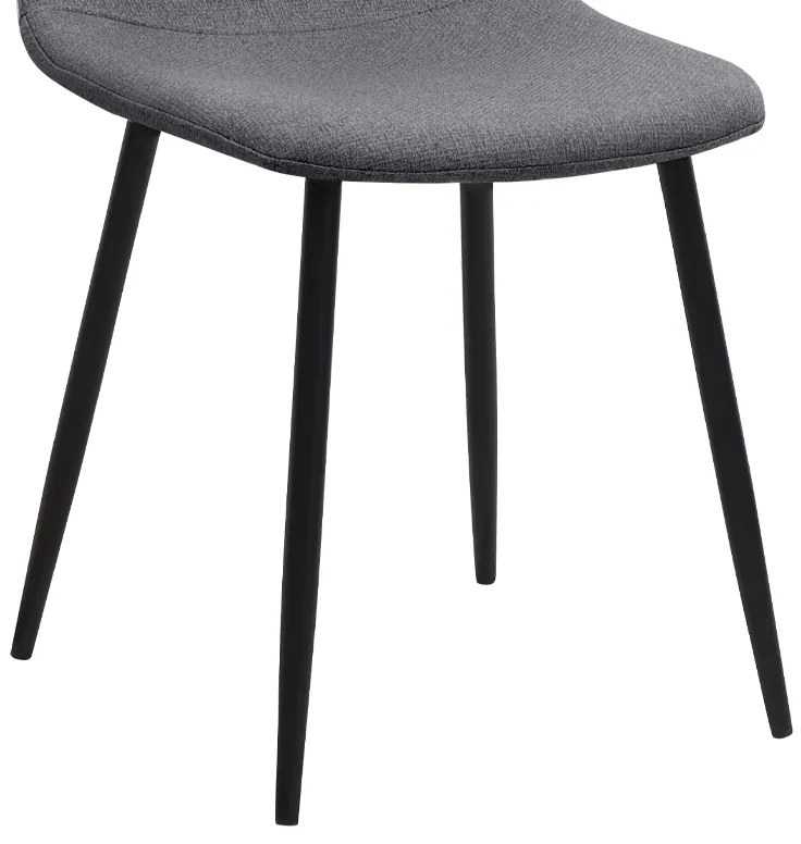 Καρέκλα τραπεζαρίας Iris Megapap γκρι ύφασμα - μεταλλικό μαύρο πόδι 43x50x85εκ.