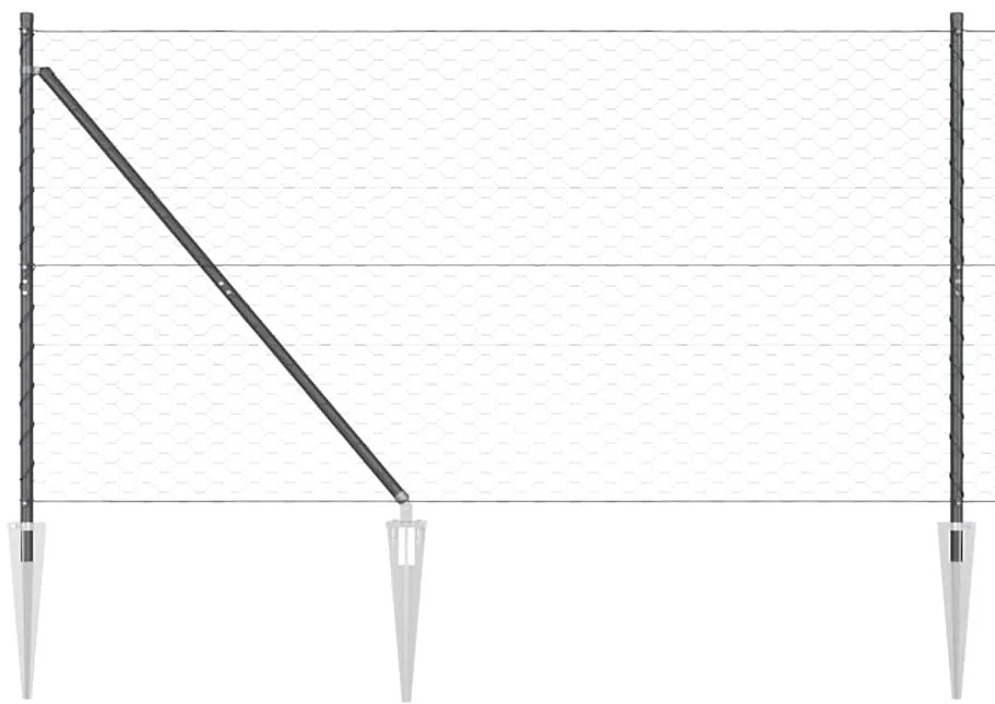 vidaXL Εξαγωνικός Φράχτης  Γκρι 1.4x100 m από Χάλυβα