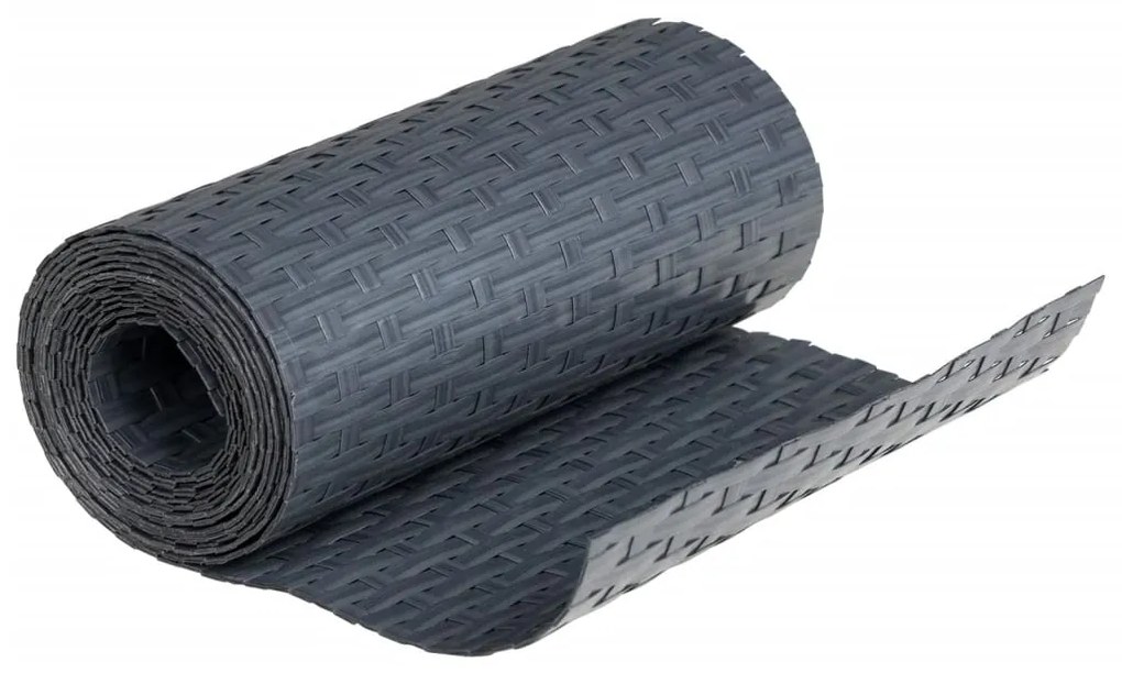 vidaXL Διαχωριστικό Βεράντας 5 τεμ. Ανθρακί 255x19 εκ. Συνθ. Ρατάν