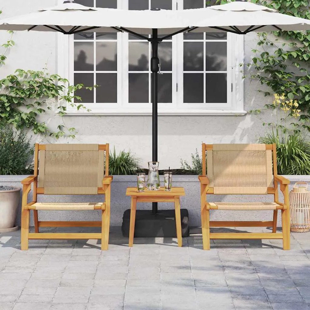 vidaXL Εξωτερικά Έπιπλα 2 pcs Μπεζ 78 x 67 x 73εκ. Μασίφ ξύλο ακακίας