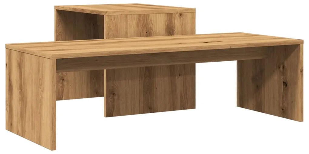 vidaXL Σετ Τραπεζάκια Σαλονιού Artisan Δρυς 100x48x40 εκ. Επεξ. Ξύλο
