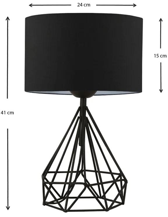 Φωτιστικό επιτραπέζιο Christopher Megapap ύφασμα/μέταλλο χρώμα μαύρο 24x15x41εκ. - Ύφασμα - GP029-0030,1