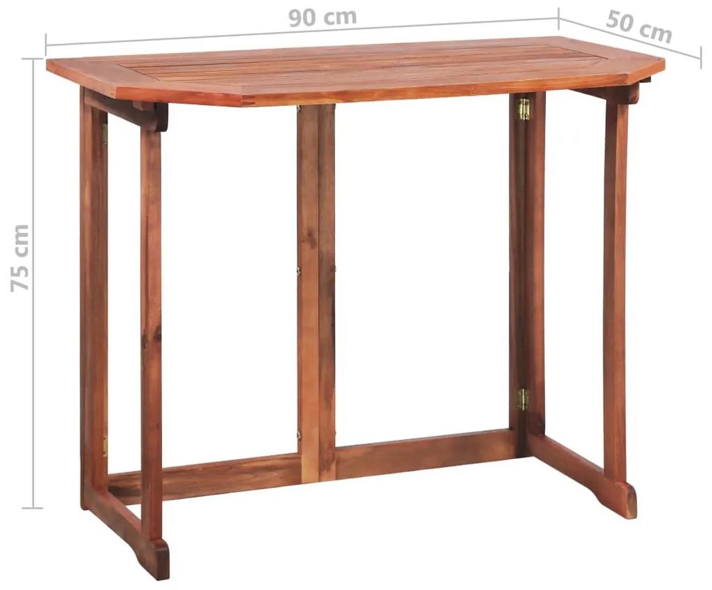 Τραπέζι Bistro 90 x 50 x 75 εκ. από Μασίφ Ξύλο Ακακίας - Καφέ