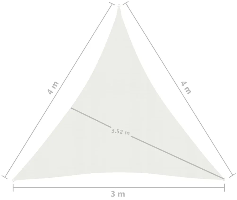 Πανί Σκίασης Λευκό 3 x 4 x 4 μ. από HDPE 160 γρ./μ² - Λευκό