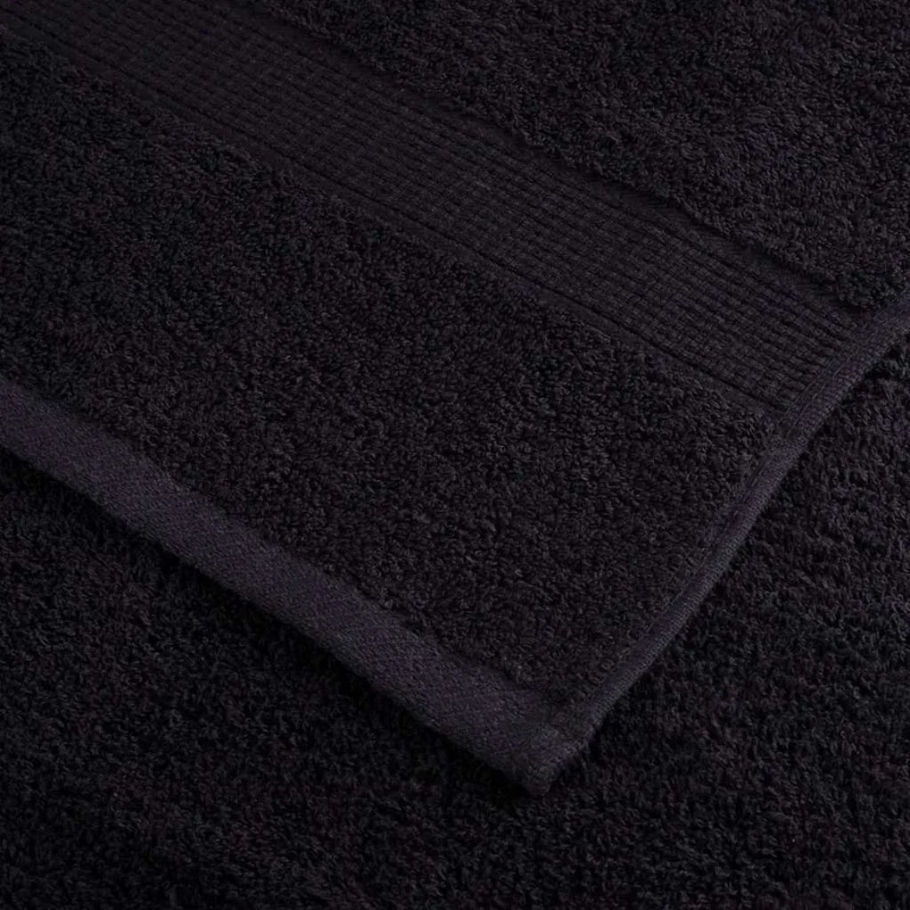 vidaXL Πετσέτες Προσώπου SOLUND 10 pcs Μαύρο Βαμβάκι
