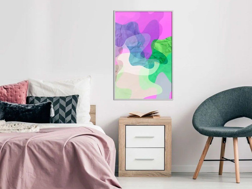 Αφίσα - Colourful Camouflage (Pink) - 20x30 - Χρυσό - Χωρίς πασπαρτού