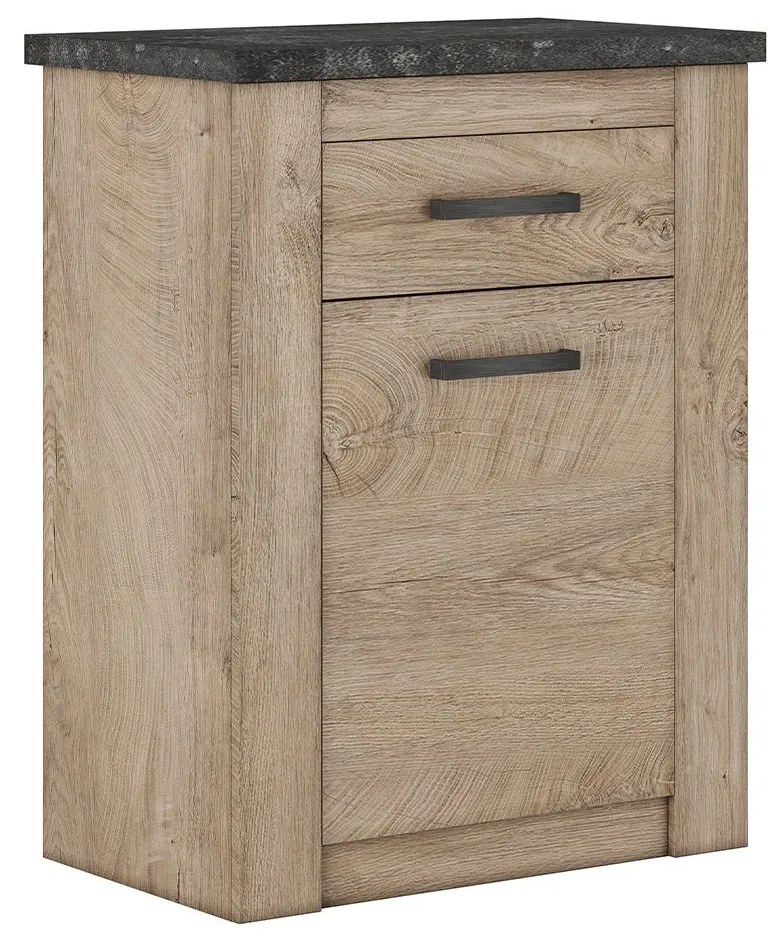 Έπιπλο Αποθήκευσης VINCENT Oak Endgray Untreatad / Dark Concrete 68x42.5x88