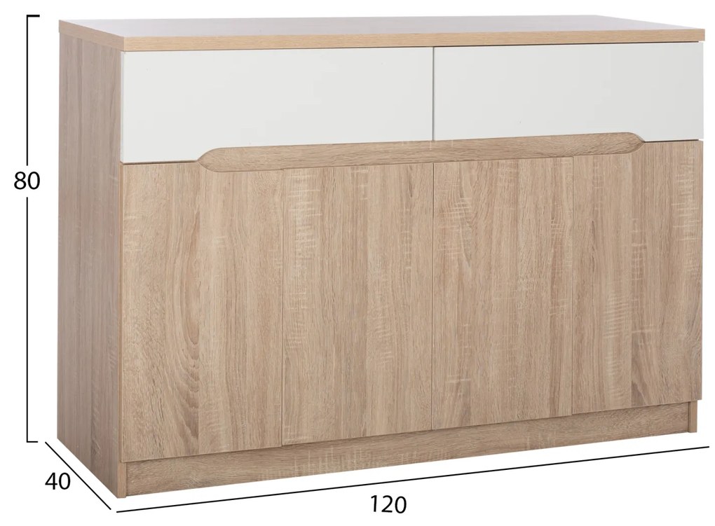 Μπουφές Jolene 2 Συρτάρια & 4 Πόρτες Sonama 120x40x80εκ.