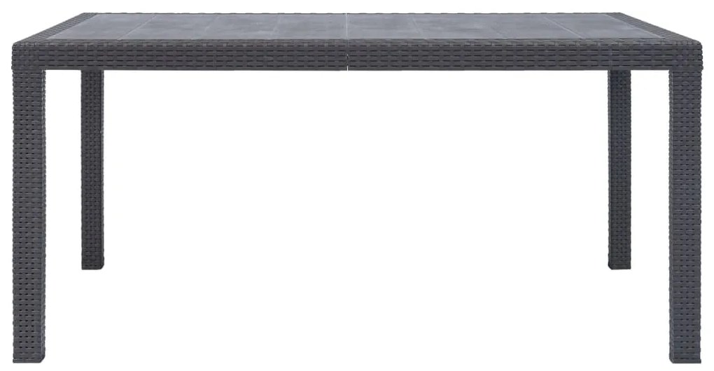vidaXL Τραπέζι Κήπου Καφέ με Εμφάνιση Ρατάν 150x90x72 εκ. Πλαστικό