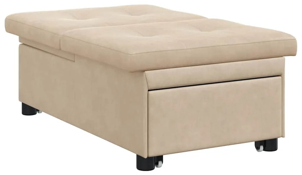 vidaXL Κρεβάτι καναπές Κρεμ 67 x 194 x 82 εκ Υφασμά Μικροΐνας