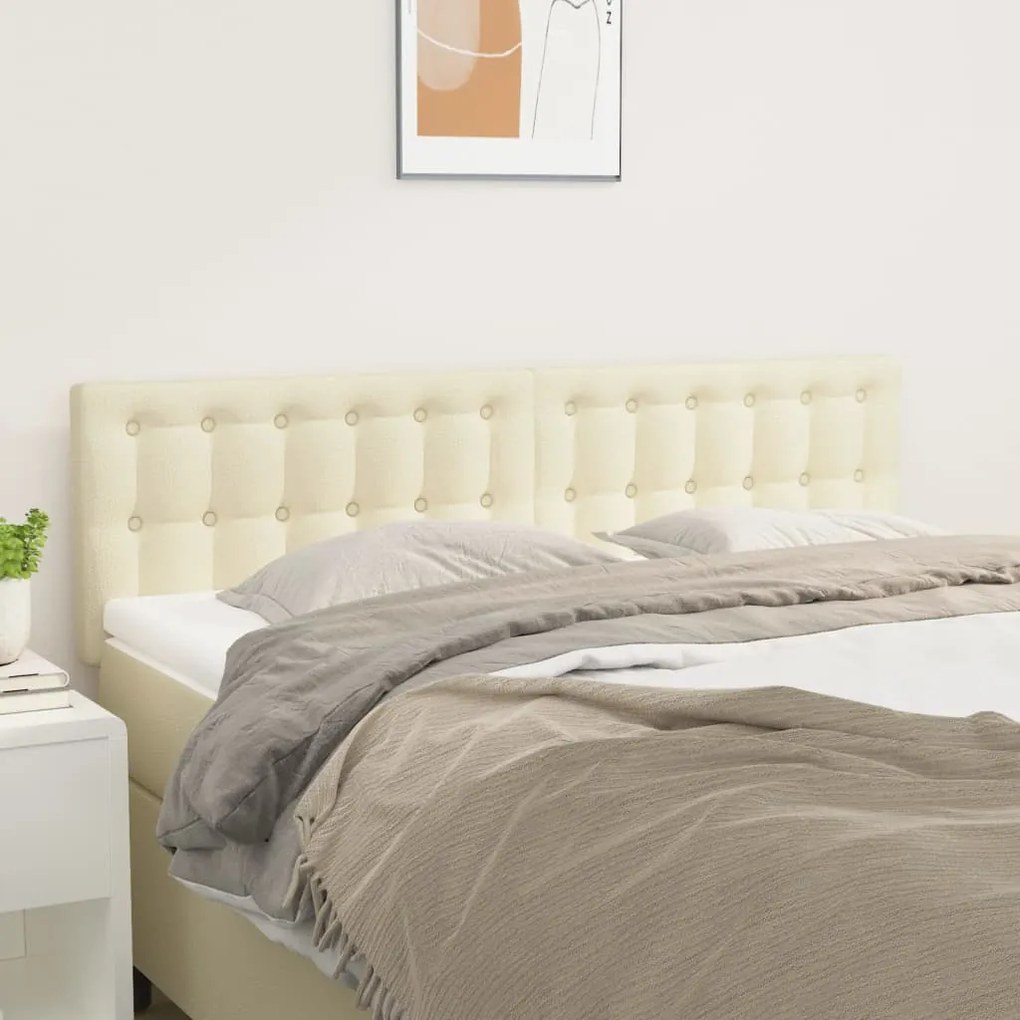 vidaXL Κεφαλάρια Κρεβατιού 2 τεμ. Κρεμ 72x5x78/88 εκ. Συνθετικό Δέρμα