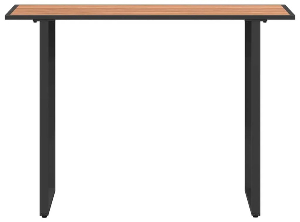 vidaXL Τραπέζι Κήπου Καφέ 100x55x70 εκ., από DPC και χάλυβα