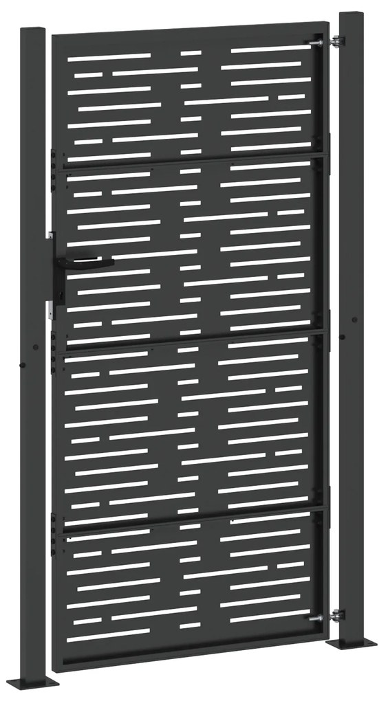 vidaXL Πύλη Κήπου Μαύρο 105 x 200 cm Ατσάλι με Επικάλυψη Πούδρας