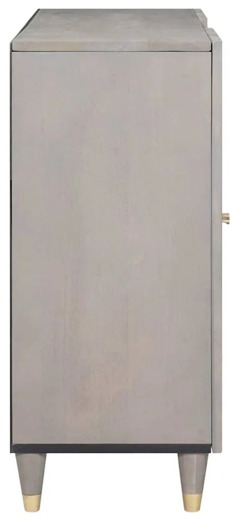 vidaXL Πλαϊνό γραφείο με ράφι Γκρι και Χρυσό 90 x 33.5 x 75 εκ