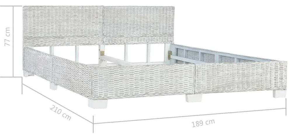 Πλαίσιο Κρεβατιού Γκρι 180 x 200 εκ. από Φυσικό Ρατάν - Γκρι