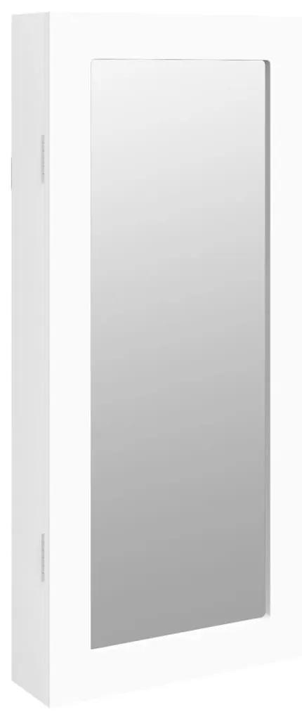 Έπιπλο Κοσμημάτων με Καθρέφτη Επιτοίχιο Λευκό 30 x 8,5 x 67 εκ. - Λευκό