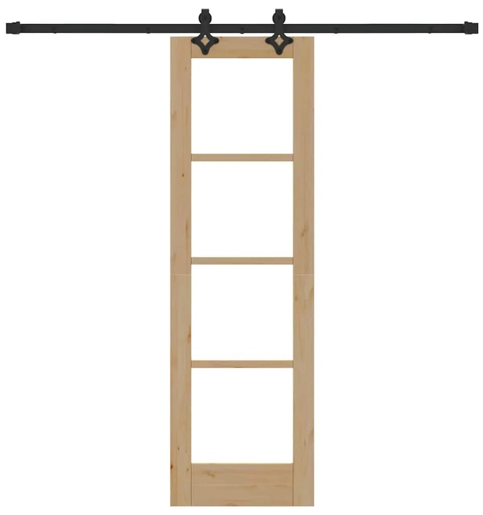 vidaXL Συρόμενη Πόρτα ORKDAL Καφέ 61 x 198.5 εκ. Ξύλο και μέταλλο