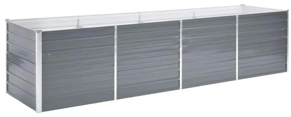 vidaXL Ζαρντινιέρα Υπερυψωμένη Γκρι 320x80x77 εκ. Γαλβανισμ. Χάλυβας