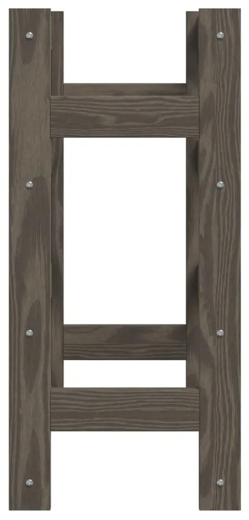 vidaXL Ραφιέρα Κρασιών για 16 Μπουκάλια Γκρι από Μασίφ Ξύλο Πεύκου