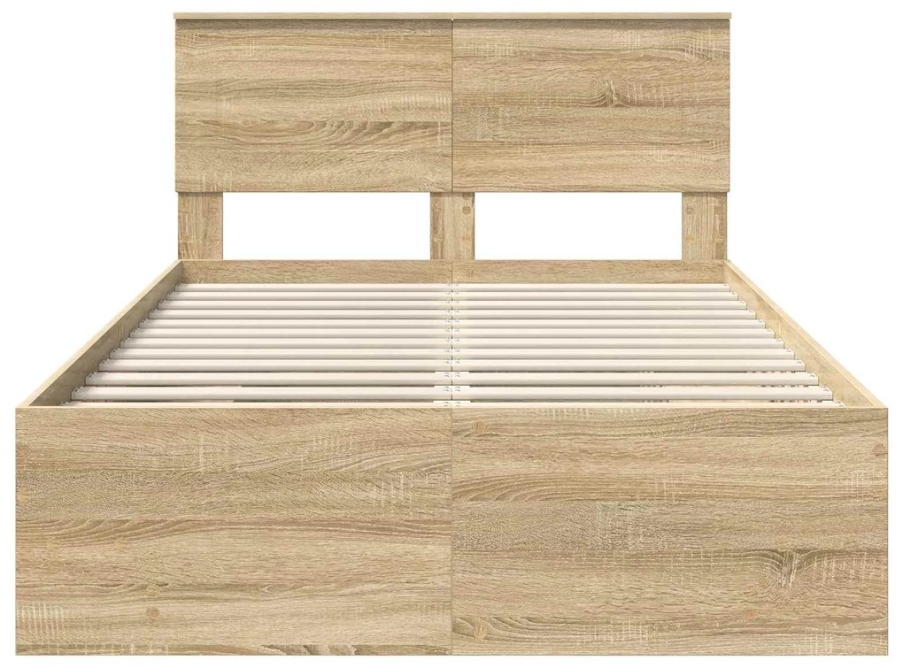 vidaXL Σκελετός Κρεβατιού Δρύς Sonoma 120 x 123 εκ. Επεξεργασμένο ξύλο