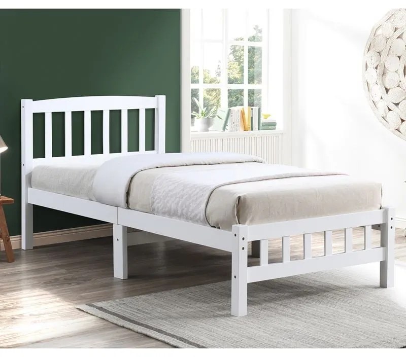 WOODWELL FELIX Κρεβάτι Μονό για Στρώμα 90x190cm, Ξύλο Άσπρο 99x200x89(Στρώμα 90x190)cm Ε7336