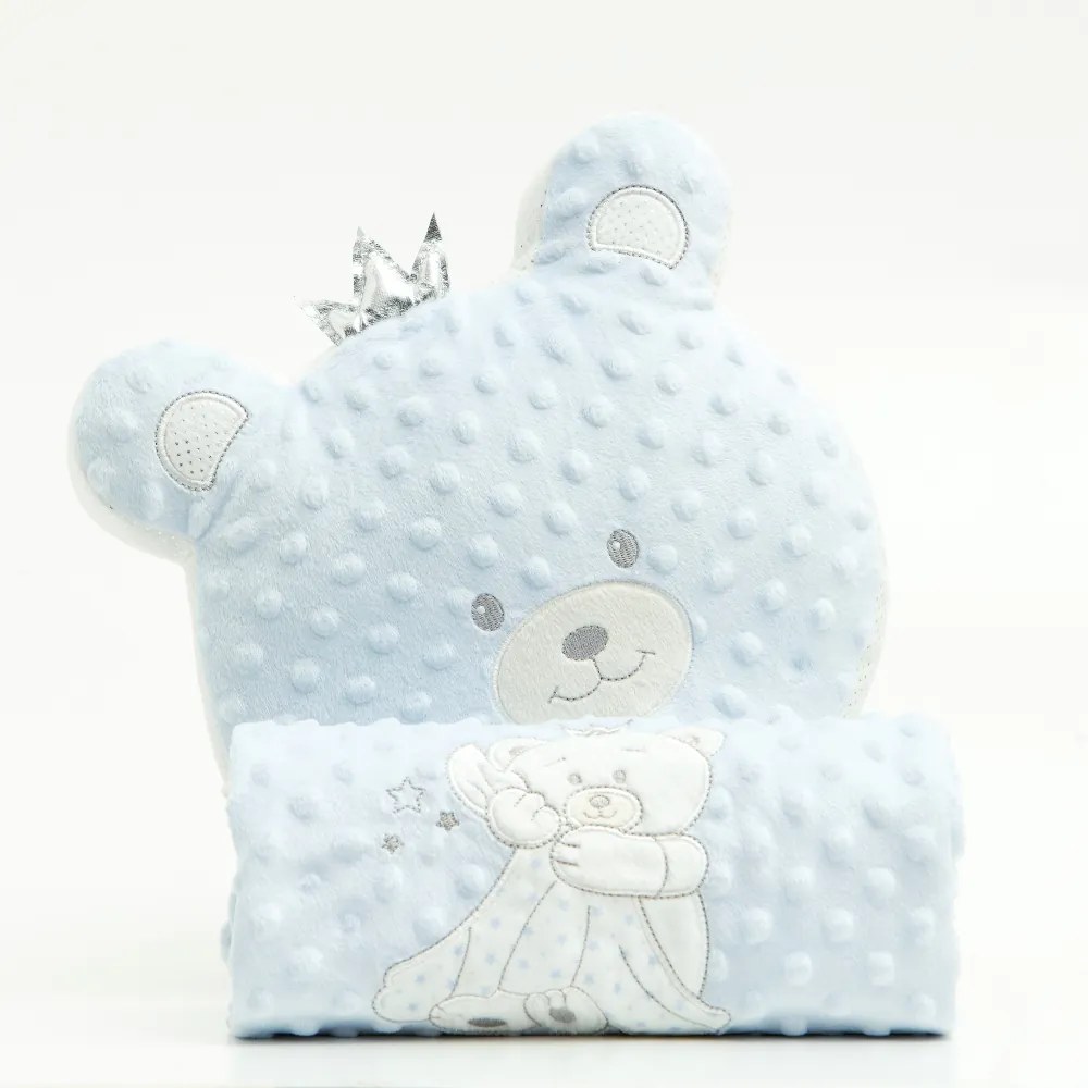 Κουβέρτα Κούνιας Angel Bear Γαλάζιο 110x140 - Borea Home