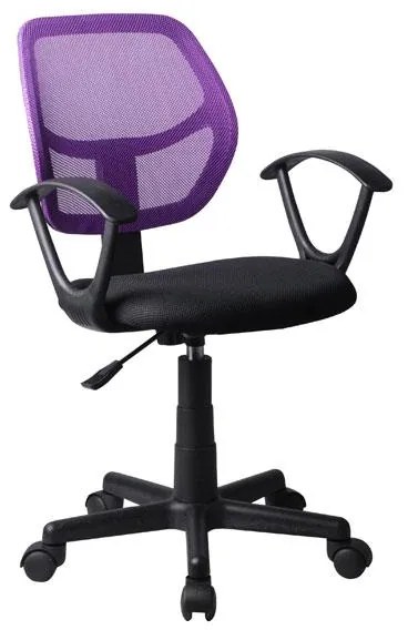 Καρέκλα Γραφείου 5156Ρ με Μπράτσα Fylliana Μαύρο - Μώβ 51x52x80/92 εκ. 51x52x92 εκ.