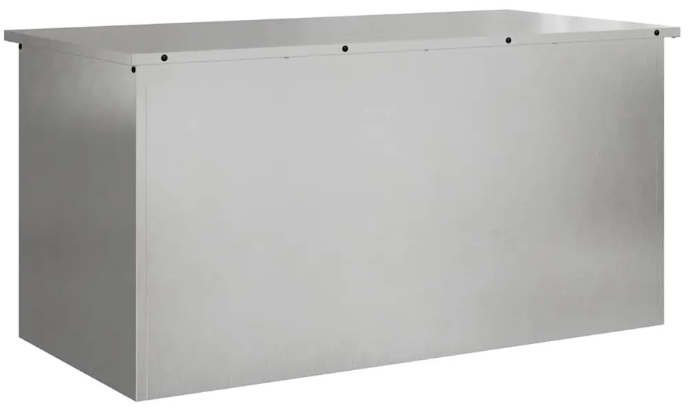 vidaXL Κουτί αποθήκευσης εξωτερικών χώρων Ασημί 100 x 50,5 x 50 εκ.