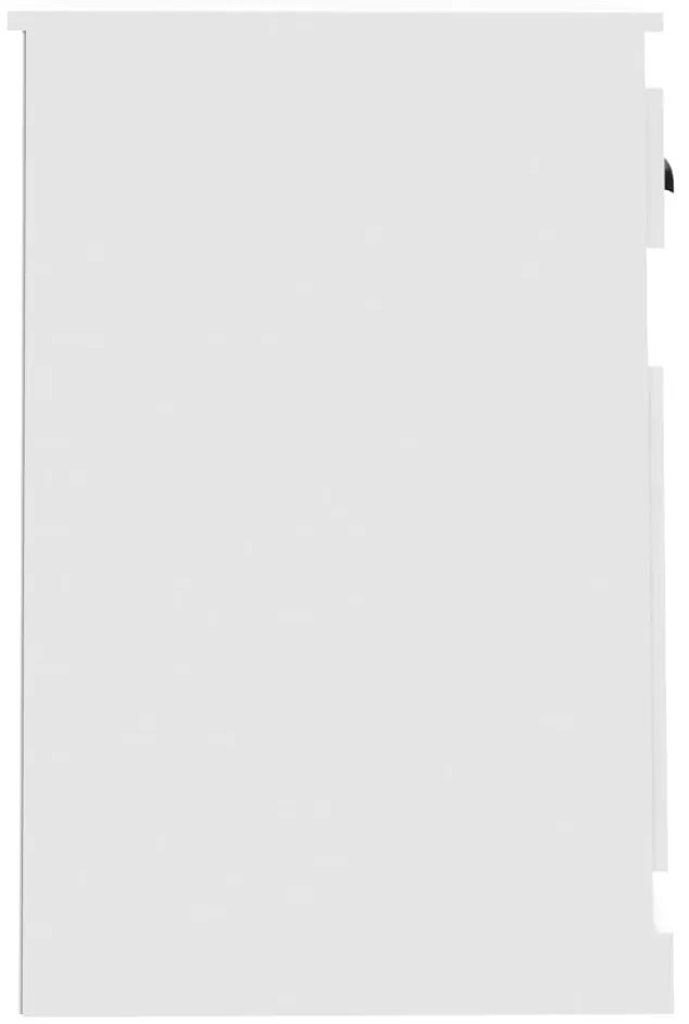 vidaXL Γραφείο με Συρτάρι Γυαλιστερό Λευκό 115x50x75 εκ. Επεξεργ. Ξύλο