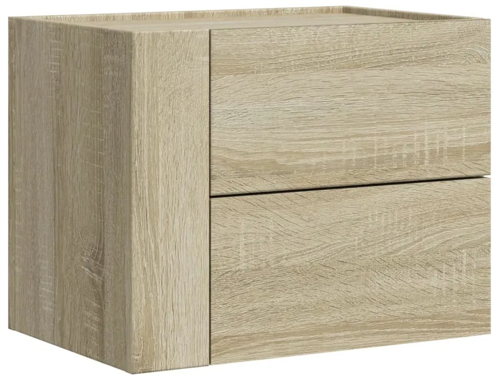 vidaXL Κομοδίνα Επιτοίχια 2 τεμ. Sonoma Δρυς 45x30x35 εκ.