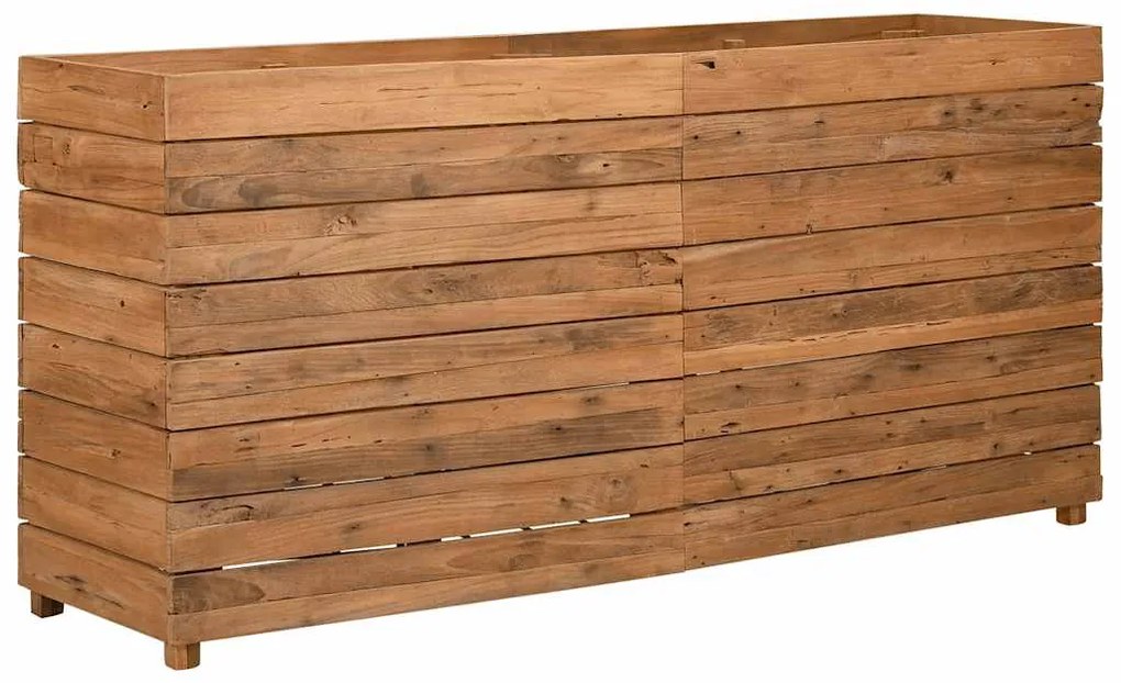 vidaXL Ζαρντινιέρα Υπερυψωμένη 150x40x72 εκ. Ανακυκλ. Ξύλο Teak/Ατσάλι