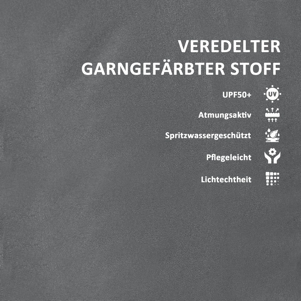 Outsunny Μαξιλάρι Καθίσματος 120 x 47 x 9,5 cm αδιάβροχο Μαξιλάρι Καρέκλας με κορδόνια, προσκέφαλο, UPF50+ Σκούρο Γκρι