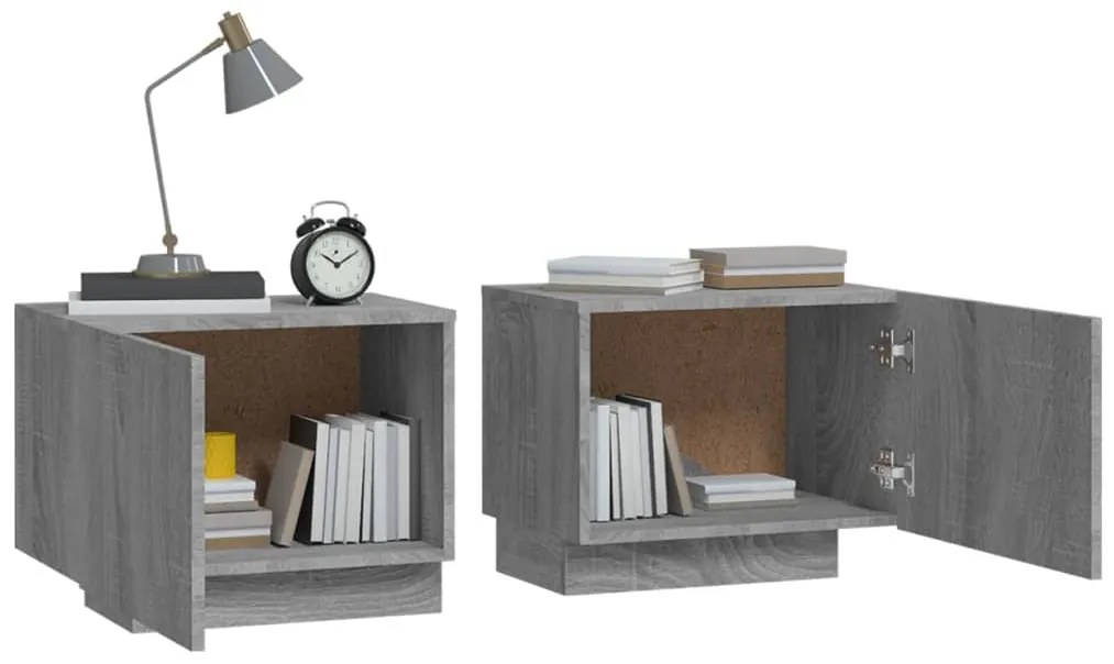 vidaXL Κομοδίνο Γκρι Sonoma 100x35x40 εκ. από Επεξεργασμένο Ξύλο