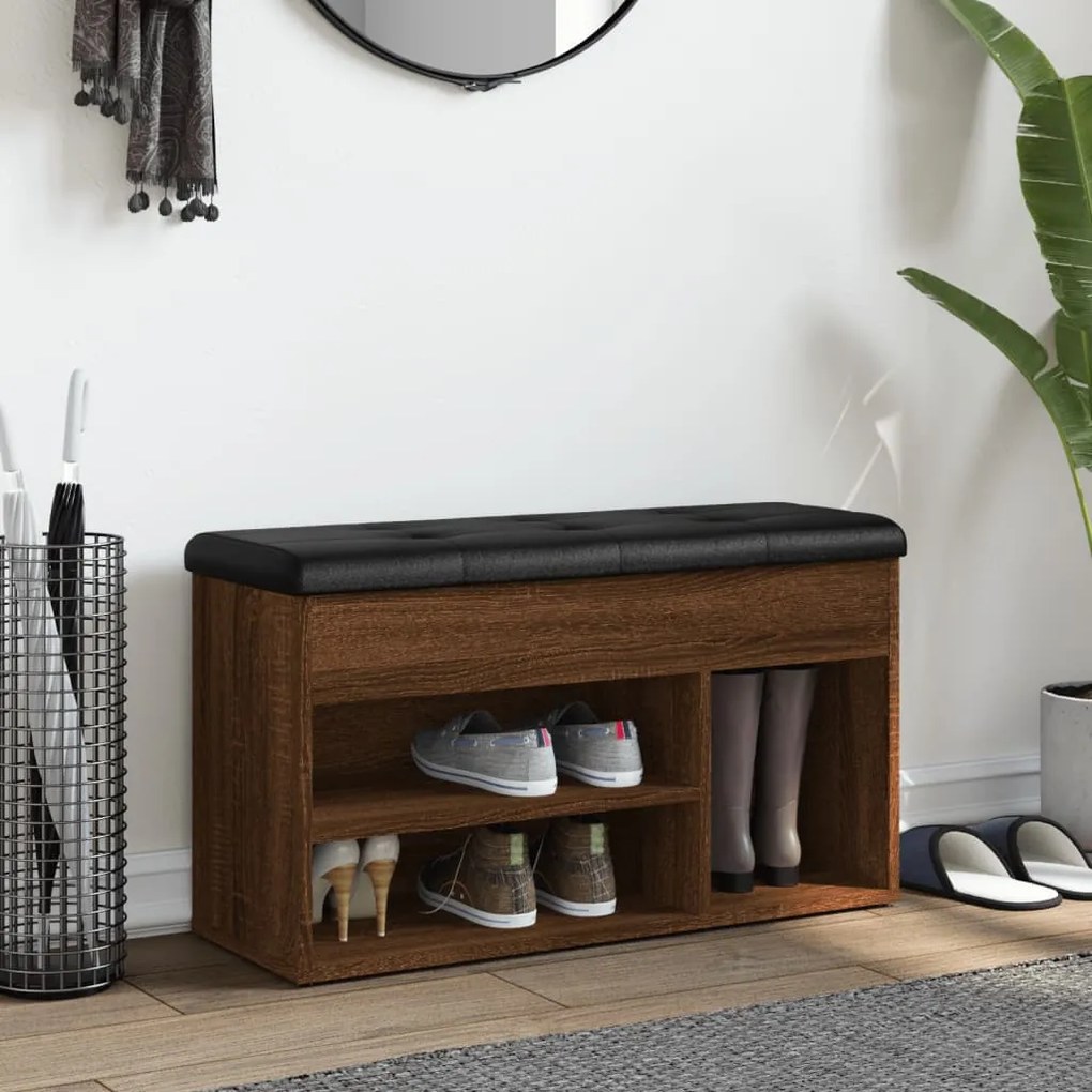 vidaXL Παπουτσοθήκη Καφέ Δρυς 82x32x45,5 εκ. από Επεξεργασμένο Ξύλο