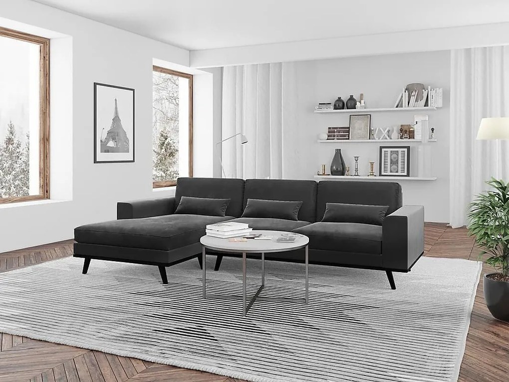 Γωνιακός Καναπές Seattle K102, Γκρι, 280x160x85cm